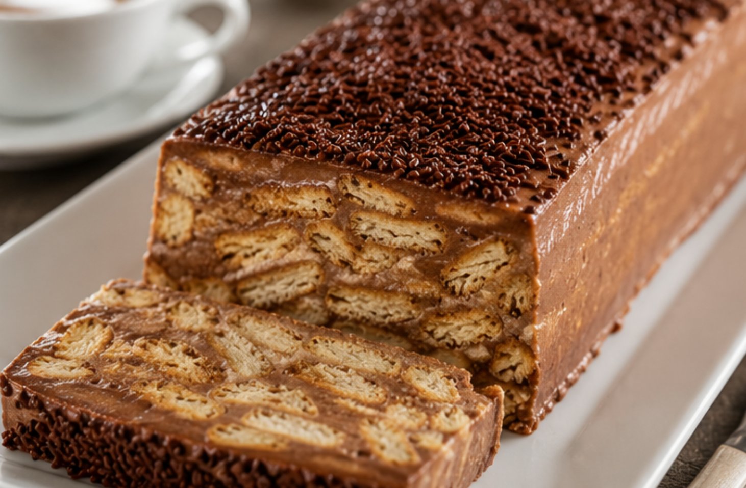 Bolo de bolacha — gâteau aux biscuits et chocolat