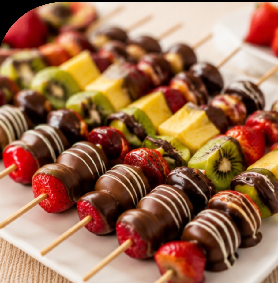 Brochettes de fruits enrobées de chocolat